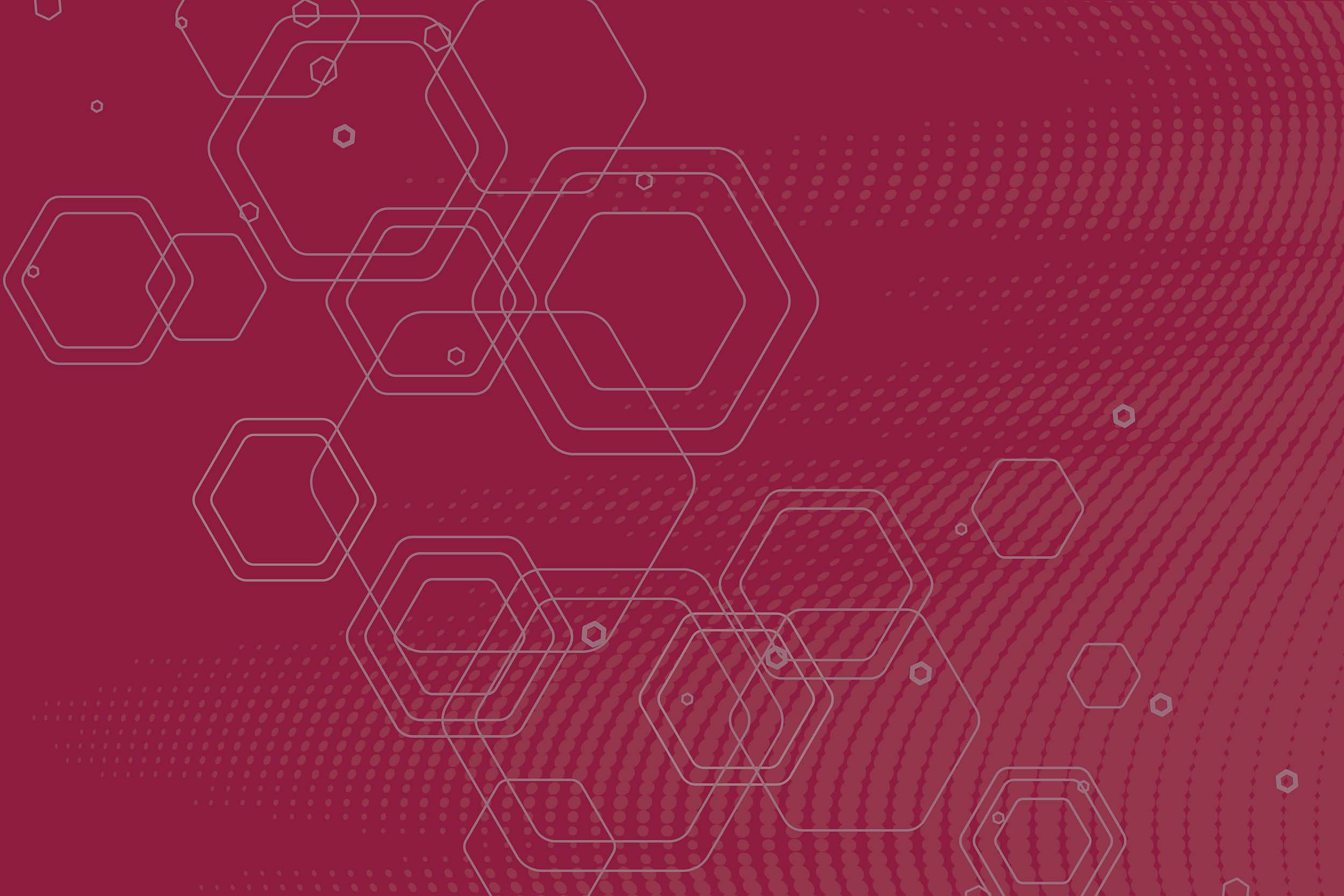 Red hexagon background pattern.